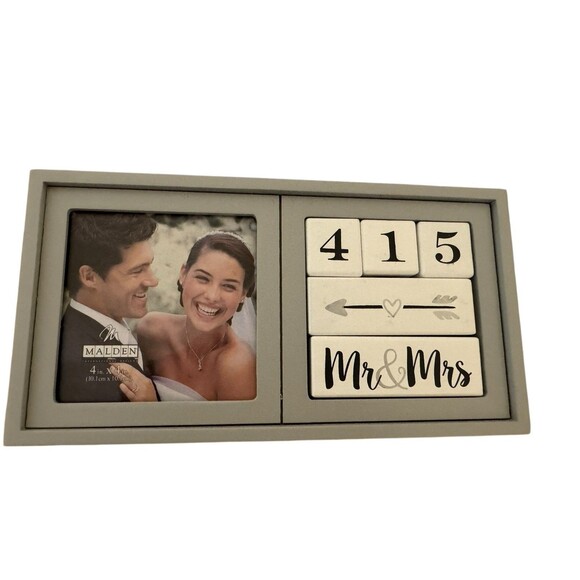 Malden International Designs 3447-44 Wedding Countdown Block, Photo Frame Gray - Picture 7 of 14
